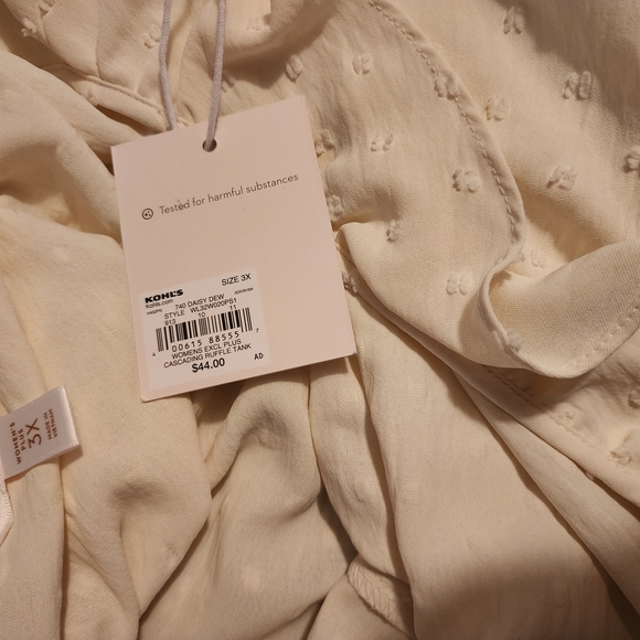 Kohl's Cream Ruffle Blouse - Picture 3 of 3